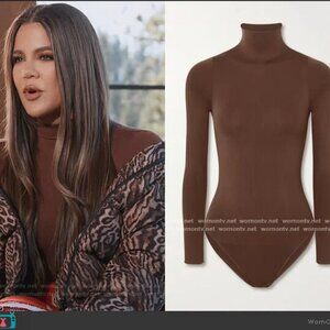 SKIMS Long Sleeve Mock Neck Bodysuit Smokey Quartz size S